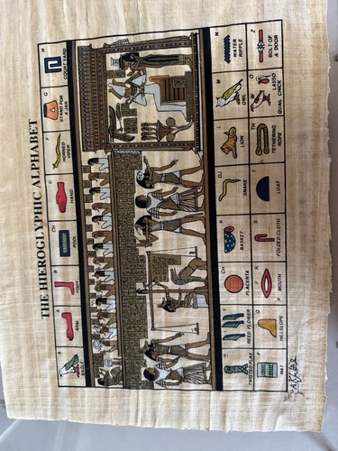 Papyrusbild hyroglyphen - papyrusbild,